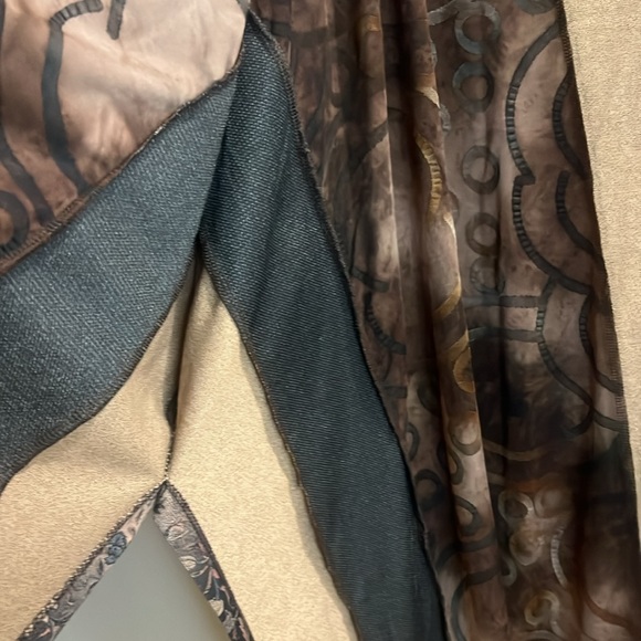 The Pyramid Collection Open Front abstract floral boho stitched Cardigan WM Med - Picture 6 of 10